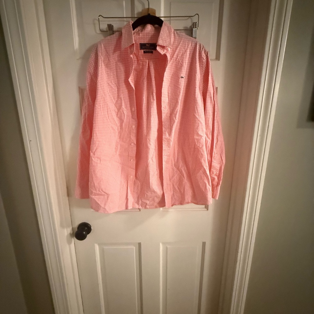 Vineyard Vines Pink Checkered Button Down Shirt